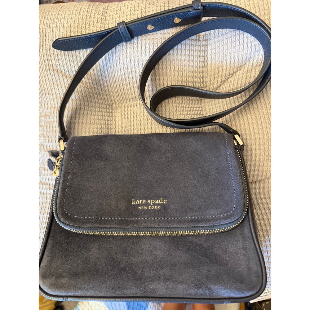 Kate Spade New York Run Around Suede Large Flap Crossbody Bag - Blue